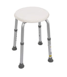 Essential Medical Supply Round Bath Stool for Compact Showers and Tubs, Height Adjustable, White