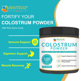 Colostrum Powder - Over 40% IgG - First 4-6 Hour Milking Grass Fed Colostrum - Bovine Colostrum - USA Midwest Pasture Raised Colostrum Supplement Powder - Unflavored Bovine Colostrum For Humans - 120g