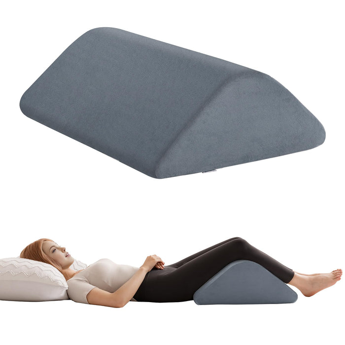 Knee Wedge Pillow 6.3'' for Post-Surgery Recovery - Leg Elevation Support for Sleep Position,Alleviating Lower Back & Hip Pain Enhancing Circulation in Ankles Legs Triangle Pillow with Removable Cover