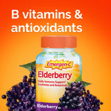 Emergen-C Elderberry Gummies, Elderberry Immune Support Natural Flavors with High Potency Vitamin C, 36 Count