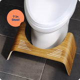 Squatty Potty Slim Teak Toilet Stool - 7-inch Height | Original Bathroom Wood Stool for Natural Positioning