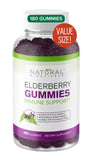 Sambucus Elderberry Gummies Family Size, 180 Elderberry Gummies with Zinc and Vitamin C, Black Elderberry Extract, for Kids & Adults, Natural Herbal Supplement, Immune Support, Gluten-Free, Vegan