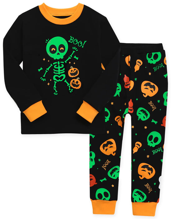 VAENAIT BABY Infant Kids Toddler Boys Girls Halloween Novelty Pajama Set Dancing Skull XXS