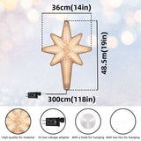 LAMPHOME 20" 44 LED Bethlehem Star with Movement,3D Bethlehem Star Digital Flash-Shooting Star - Hanging Outdoor Christmas,Use for Holiday Decoration, Porch Light, 3D Fixture, Advent Star (Warm White)