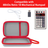 co2CREA Hard Travel Case Compatible with 8BitDo Retro 18 Mechanical Numpad (White Case and Red Zipper)