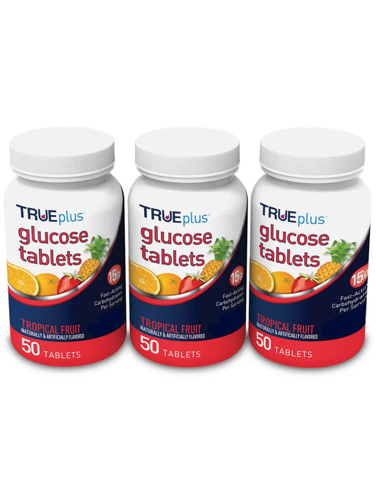 TRUEplus® Glucose Tablets, Tropical Fruit Flavor - 50ct Bottle (3)