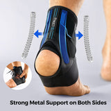 FREETOO Ankle Brace Maximum Metal Support for Men & Women, Compression Foot Support for Sprained Ankle, Plantar Fasciitis,Injury Recovery, Lace up Ankle Support for Running Volleyball Left/Right