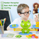 INPHER Frog Balance Math Game, 85 Piece Kids Kindergarten Toddler Learning Games Preschool Learning Activities Educational Toys for 3 4 5 6 7 Year Old STEM Montessori Number Counting Toy