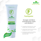 Pack of 4 BioMin F Toothpaste - Helps Strengthen and Protect Enamel, Provide Relief to Sensitive Teeth - Fluoride Toothpaste for Adults and Kids, 75ml - Suitable for Vegans, Not Tested on Animals