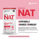 PRÜVIT Keto//OS NAT Strawberry Peach Keto Supplements – Caffeine Free - Exogenous Ketones - BHB Salts Ketogenic Supplement for Workout Energy Boost for Men and Women (20 Count)