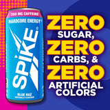 Spike High-Altitude Energy - 350 mg Caffeine, 800 mg Beta-Alanine, 1000 mcg Vitamin B12 - Sugar-Free Blue Raz 16 oz (Pack of 12)