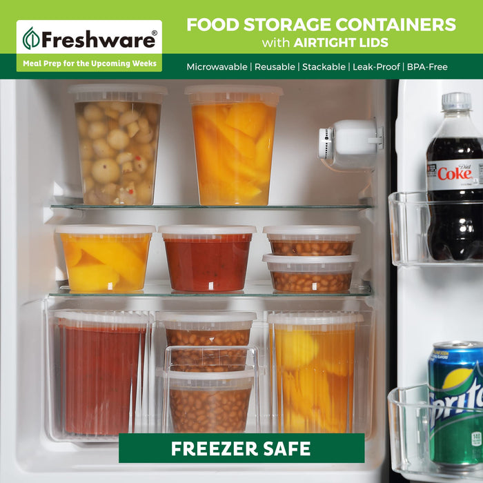 Freshware Plastic Deli Containers 32 oz, 64 ounce, 64 oz, 12-Set