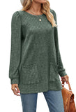 OFEEFAN Green Sweaters for Women Winter Christmas Long Sleeve Tunic Tops to Wear with Leggings M