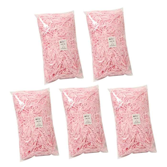 NC Basket Grass,Crinkle Cut Tissue Paper for Easter Gift Box Wrapping Packing Filling,Recyclable Craft Basket Pink Shred Confetti Raffia Paper Filler,100g 3.53oz Party Decoration (light pink(5PCS))