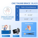 Velpeau Thumb Support Brace - CMC Joint Stabilizer Orthosis, Spica Splint for Osteoarthritis, Instability, Tendonitis, Arthritis Pain Relief for Women and Men, Comfortable (Black, Left Hand, Large)