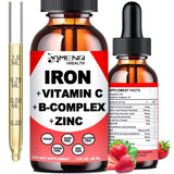 Liquid Iron Supplement w/Vitamin C, A, B-Complex, High Potency Liquid Vitamin & Iron Supplements for Women, Men & Children -Support Red Blood Cell, Energy, Anemia & Fatigue