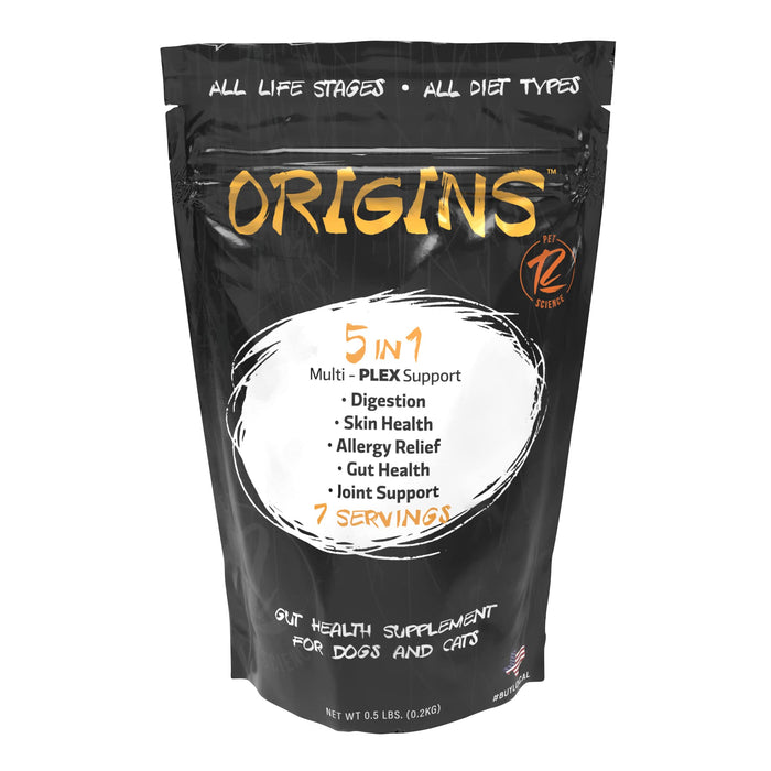 ROGUE PET SCIENCE Origins 5-in-1 Dog Supplement - Powdered Food Topper w/Natural Omega 3 Fish Oil - Supports Healthy Digestion, Skin, and Coat - Helps Reduce Itching & Joint Inflammation (1/2 lb)