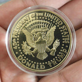 10 Pack 2020 Donald Trump Gold Plated Coins with Stands, President Eagle Seal Commemorative Gift