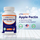 Vitamatic 2 Pack Apple Pectin 700 mg 120 Vegetarian Capsules - Dietary Fiber - Promotes Healthy Intestinal Health*