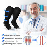 LEVSOX Wide Calf Compression Socks 20-30 mmhg Knee High Women and Men Graduated Compression Socks for Medical, Nursing, Atheletic, Improves Blood Circulation, White, Black, Grey