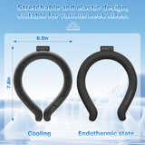 Neck Cooling Tube, Wearable Cooling Neck Wrap for Hot Summer, Reusable 18℃/64℉ Ice Ring Neck Cooler for Heat Outdoor Sports, Outdoor Workers (Black)