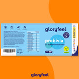 GloryFeel PROBIVIA Probiotics Capsules, 200 Gastro-Resistant Capsules, 18 Bacterial Strains + Inulin with Lactobacillus and Bifidobacterium, Laboratory Tested Production in Germany