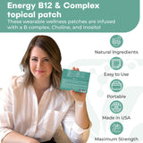 NUTRI-PATCH Energy B12 &Complex Topical Patch,Infused with B1,B2,B3,B12,B9,Biotin,and Other Wellness Ingredients.Designed to give You a Boost (30/Pack).
