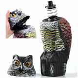 Hooyizer Owl Decoy 360 Rotate Head, Scarecrow Fake Owls Natural Enemy Realistic Owls to Scare Birds Away