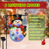 Lighted Christmas Garden Flag for Outside,8 Modes Led Snowman Yard Flags 12x18 Double Sided, Winter Outdoor Decorations for Home Porch (Snowman-12x18)