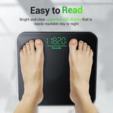 Ovutek Bathroom Scale for Body Weight, Highly Accurate Digital Weighing Machine for People, Upgraded Batteries Included, Compact Size, LED Display, Physician Scale with Sturdy Tempered Glass, 400lb