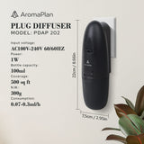 AROMAPLAN Portable Diffuser - 2 Pack - Up to 500 Sq. FT Coverage - Nanotechnology Plug in Oil Diffuser for Essential Oils -for Home and Office - Wall Silent & Waterless Oil Diffuser (Black)