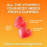 Sugar Free Vitamin C Gummies - Immune Support & Antioxidant Vitamin Dietary Supplement - Vegan, Non-GMO, Dairy & Gluten Free C Vitamin Gummy - Raspberry Flavor for Kids & Adults - 120 Count Gummies