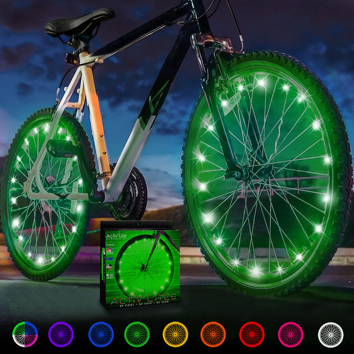 Activ Life Bicycle Tire Lights (2 Wheels) Hot LED Bday Gift Ideas & Presents for Christmas - Popular Friday Black and Monday Cyber Special Sale for Him or Her - Men, Women, Kids & Fun Teens