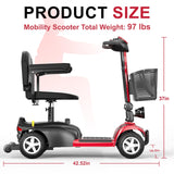 Spacewalk Mobility Scooter for Seniors, with Electromagnetic Braking System, Includes Lights and Basket, All-Terrain 4-Wheel, Easy-to-Use, Safe Weight Capacity 264 lbs, 12.5 Miles on a Full Charge