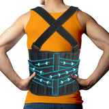 QIBODA Plus Size 2XL/3XL Work Back Brace with 2 Removable Suspender Straps, Back Posture Corrector for Heavy Lifting Safety Protector, Back Support Belt for Men Women in Construction, Warehouse Jobs