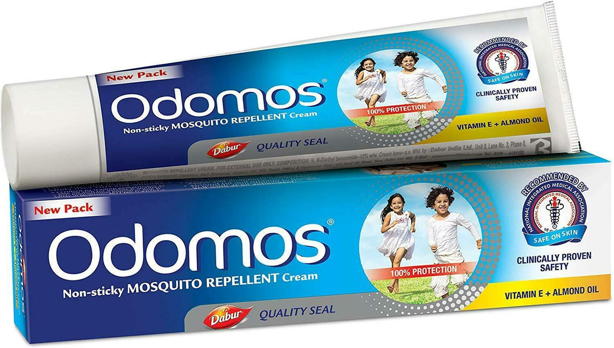 Odomos Non-Sticky Mosquito Repellent Cream (with Vitamin E & Almond) - 50g