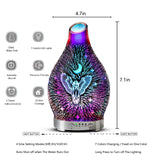 MAXWINER Essential Oil Diffuser 3D Glass Angel Aromatherapy Diffuser, Ultrasonic Cool Mist Oil Diffuser, Auto Shut-Off, Timer Setting, 7 Colors LED Lights Changing for Home, Office, Spa 120ml