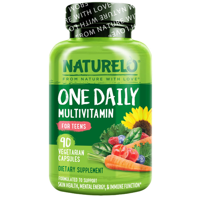 NATURELO One Daily Multivitamin for Teens - with Vitamins & Minerals for Teenage Boys & Girls - Supplement for Active Kids - Non-GMO - Vegan & Vegetarian - 90 Capsules