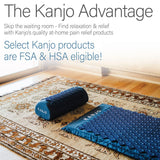 FSA HSA Eligible Kanjo Premium Acupressure Mat and Pillow Set for Back Pain Relief & Neck Pain Relief, with Memory Foam Pillow, Includes Carry Bag, Navy