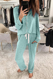 Aamikast Pajama Sets for Women Soft Button Up Christmas Pjs Matching Sets (Sky Lake Blue XXL)