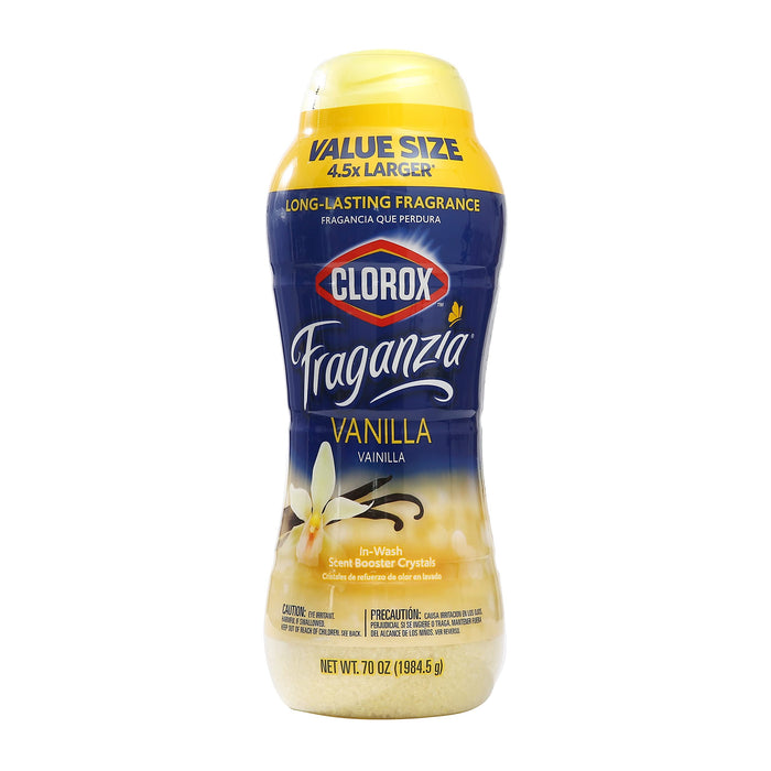 Clorox Fraganzia In-Wash Scent Booster Crystals in Vanilla Scent, 70oz | Laundry Scent Booster Crystals | In-wash Scent Booster for Fresh Laundry in Vanilla Scent 70 Ounce Crystals