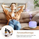 Aromatherapy Essential Oil Diffuser for Room: 500ml Oil Diffuser Colorful Aroma Air Humidifier with Adjustable Cool Mist Mode, Waterless Auto Off Ultrasonic Diffusers for Large Room Home Office(White)