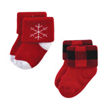 Hudson Baby Unisex Baby Cotton Rich Newborn and Terry Socks, 12 Days of Christmas, 6-12 Months