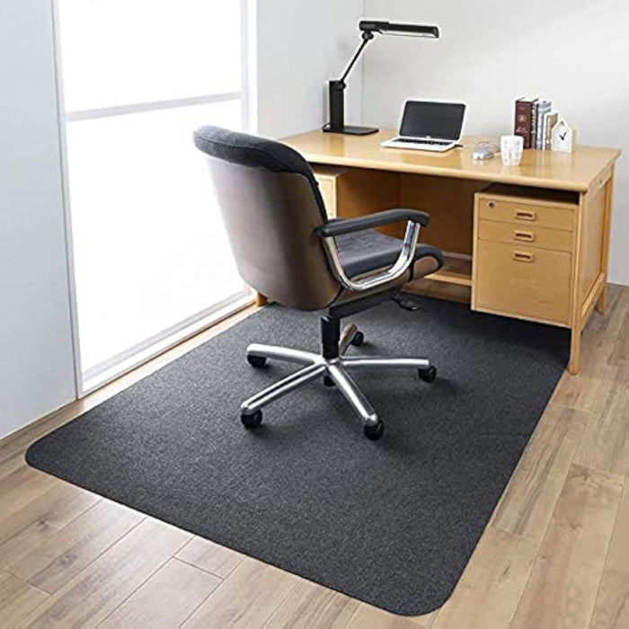 Office Chair Mat for Rolling Chairs, Anti-Slip Office Desk Chair Mat for Hardwood Floors,Multi-Purpose Floor Protector Chair Rug for Home&Office Large 55"x35" Freely Cuttable (Black)