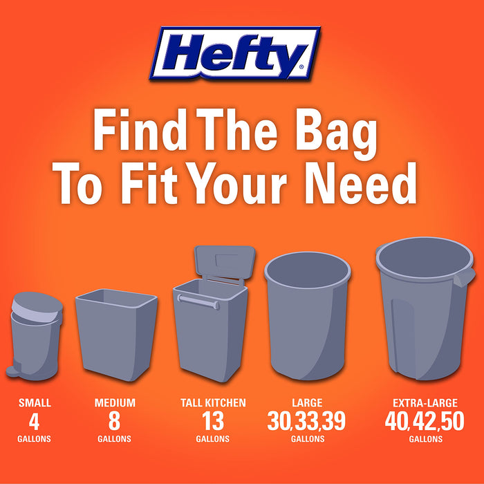 Hefty Ultra Strong Tall Kitchen Trash Bags, 13 Gallon Citrus Twist Scent, 80 Count (Pack of 1), White