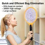 Electric Fly Swatter Bug Zapper Zap Mosquito - Indoor Outdoor Zapping Racket for Pest - Safe to Touch with 3-Layer Safety Mesh, Pack of 1