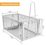 KOCASO 2 Pack Humane Rat Trap, 1-Door Small Live Chipmunk Trap That Work for Indoor Outdoor, Easy to Catch and Release Live Animal Trap Mouse Trap Cage for Rodent Mice Voles Hamsters, Metal & Reusable