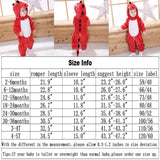 QIAONIUNIU Halloween Baby Red Dinosaur Costumes Toddler Outfit Infants Cosplay Romper 24-30 Months