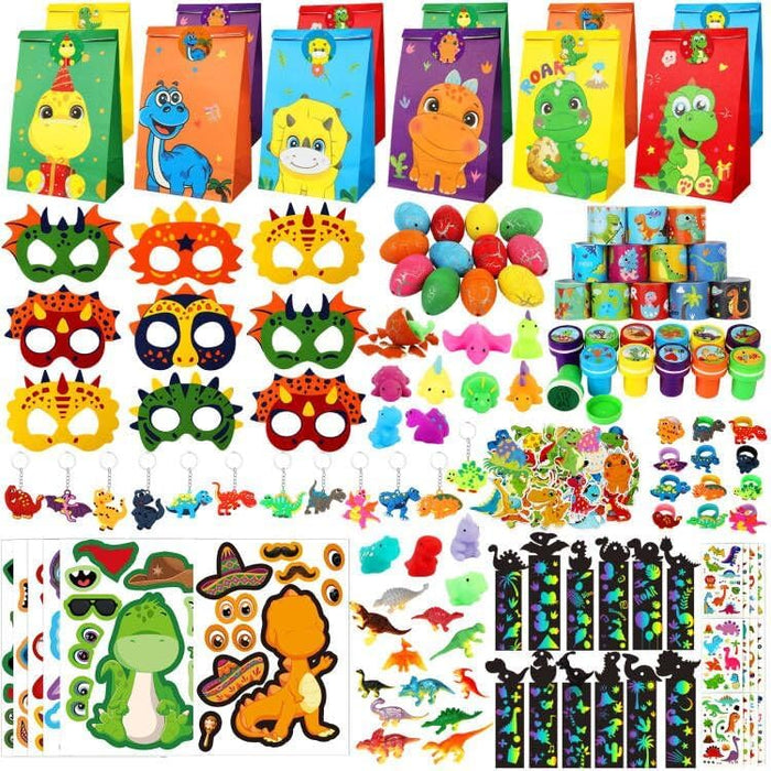 230PCS Dinosaur Party Favors - Dinosaur Birthday Party Supplies & Goodie Bags for Kids Birthday, Dino Themed Party Decorations Gifts Fillers Stuffers Toys