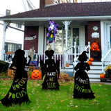 Hocus Pocus Halloween Decorations Outdoor: 3 Extra Large Black Hocus Pocus Witches, Halloween Silhouette Yard Signs with Stakes, Thick Corrugated Plastic, Outside Yard Lawn Decor for Kids Home Party